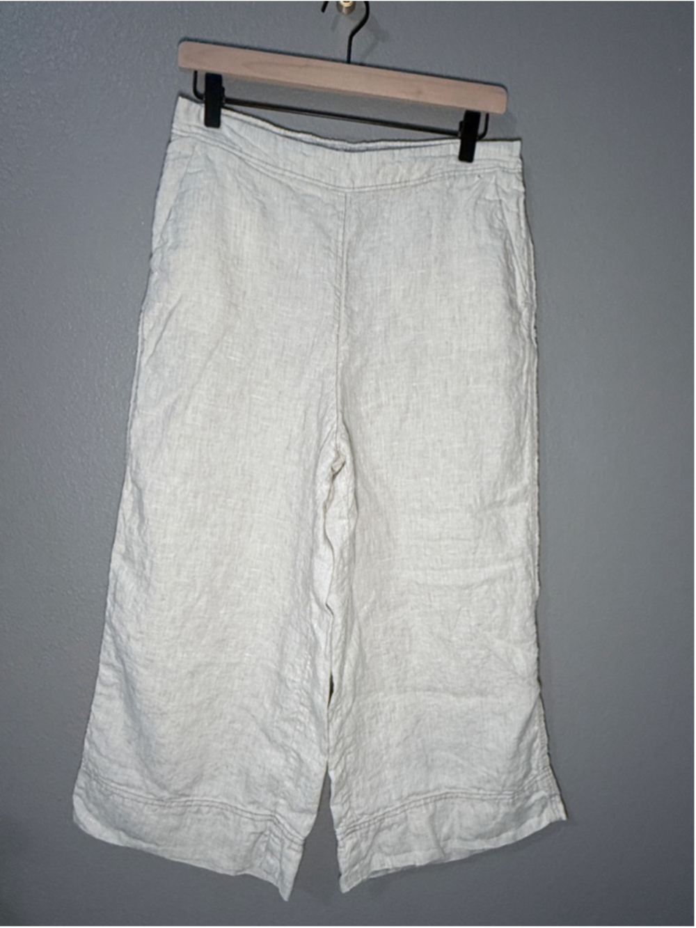 Women's elmentary Beige Linen Cropped Pants Size 10